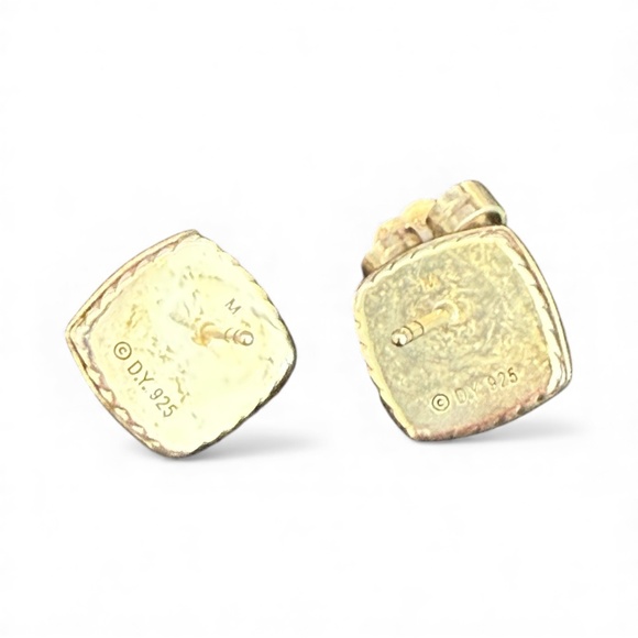 David Yurman Sterling Silver Albion Hematite Pave Diamond Stud Earrings 5 mm - Picture 3 of 3